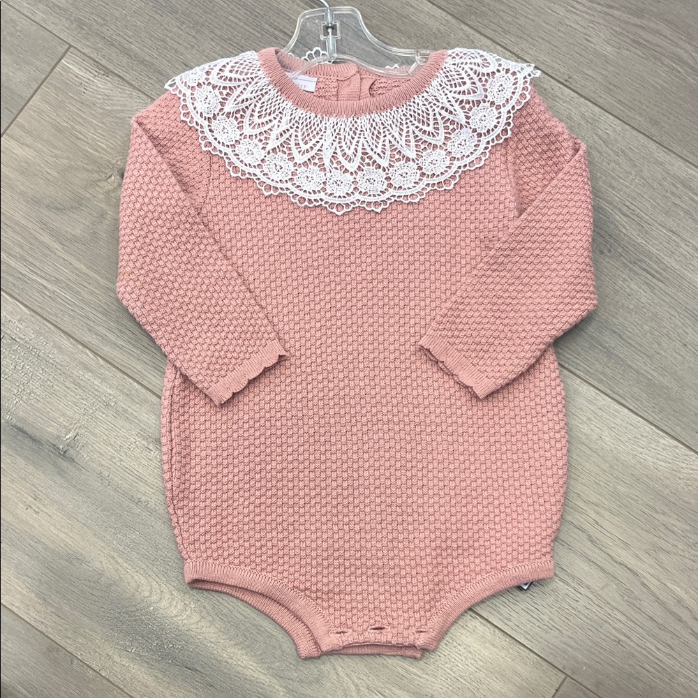 Bon’ Knit Collar Knit Baby Romper